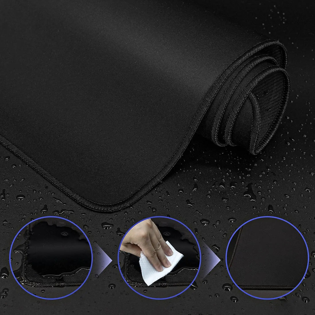 Tapete TCG negro para Magic, Pokémon y otros juegos de cartas — playmat antideslizante