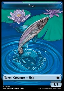 Fish Token (U 1/1) // Bushy Bodyguard Token (G 1/1)